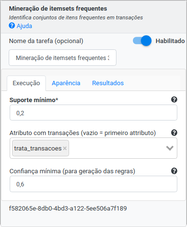 Formulário Mineração de itemsets frequentes