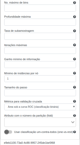 Formulário Gradient Boosted Tree - parte 2