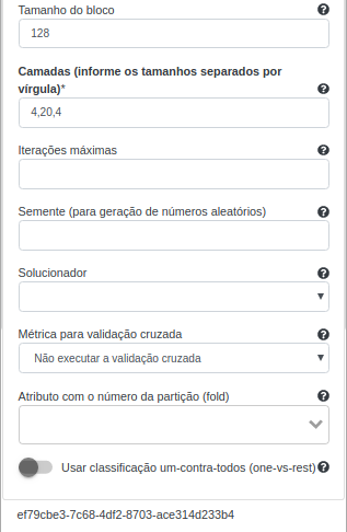 Formulário Perceptron Multicamadas - parte 2