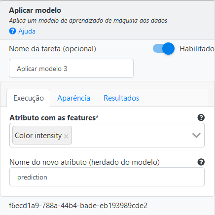 Operação Aplicar Modelo
