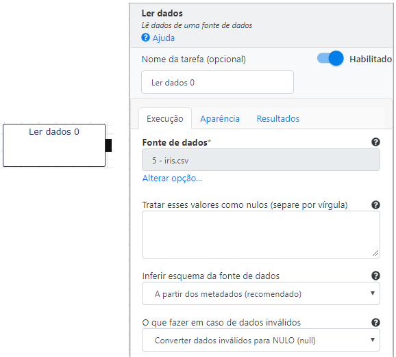 Ler dados - Fonte de dados