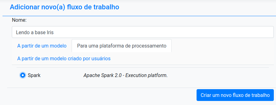 Adicionar Novo Fluxos de Trabalho