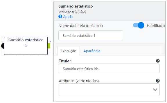 Operações - Sumário estatístico