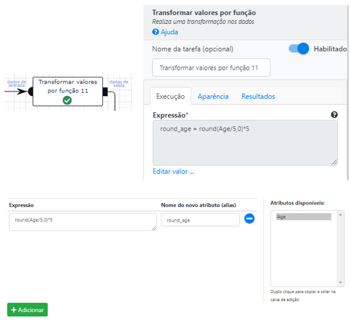 Transformar valore por função