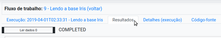 Resultado do fluxo de trabalho