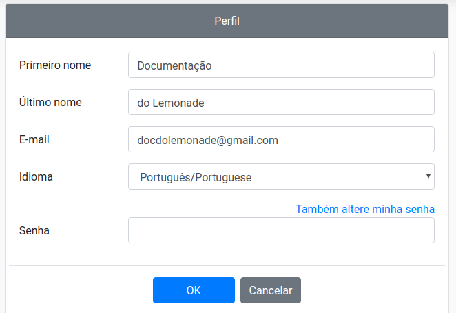 Alterar senha