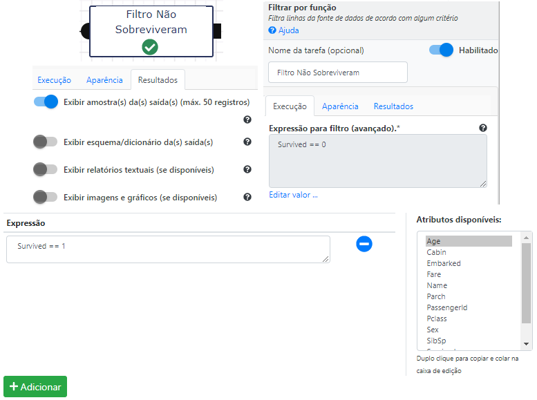 Filtrar por Função - Não Sobreviveram