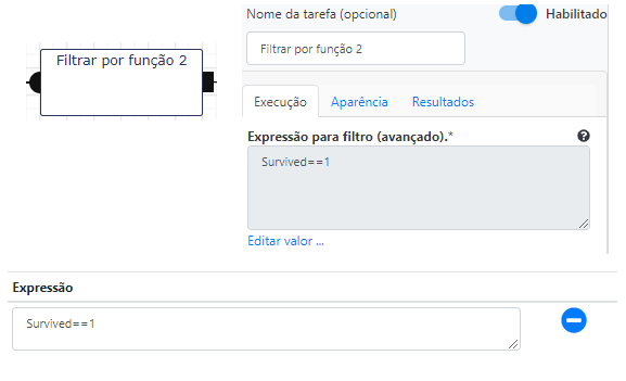 Operação Filtrar por função