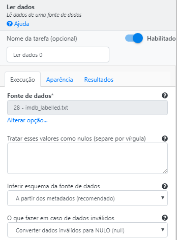 Operação Ler dados