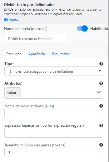 Operação Dividit texto por delimitador