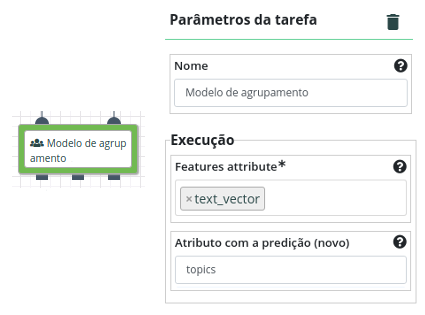 Operação Modelo de agrupamento