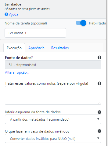 Operação Ler dados