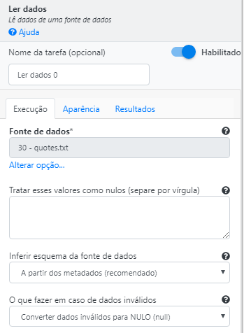 Operação Ler dados