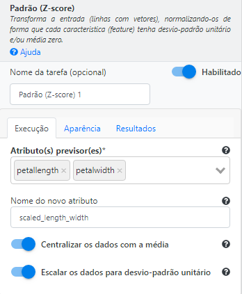 Operação Z-score
