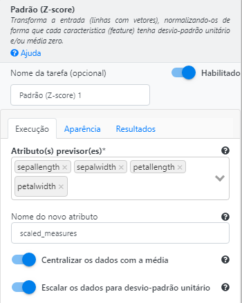 Operação Z-score