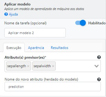 Operação Aplicar modelo